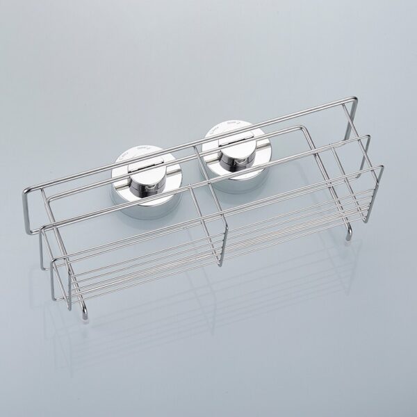 Stainless Steel Bathroom Shelf with Suction Cups - Image 4