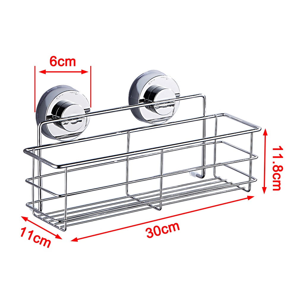 Stainless Steel Bathroom Shelf with Suction Cups