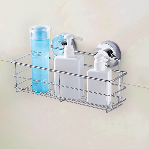 Stainless Steel Bathroom Shelf with Suction Cups