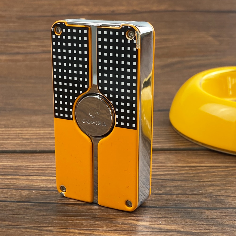 Refillable 3-Jet Metal Cigar Lighter