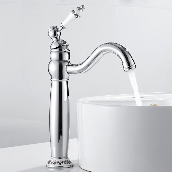 Retro Style Curved Basin Faucet - Image 4