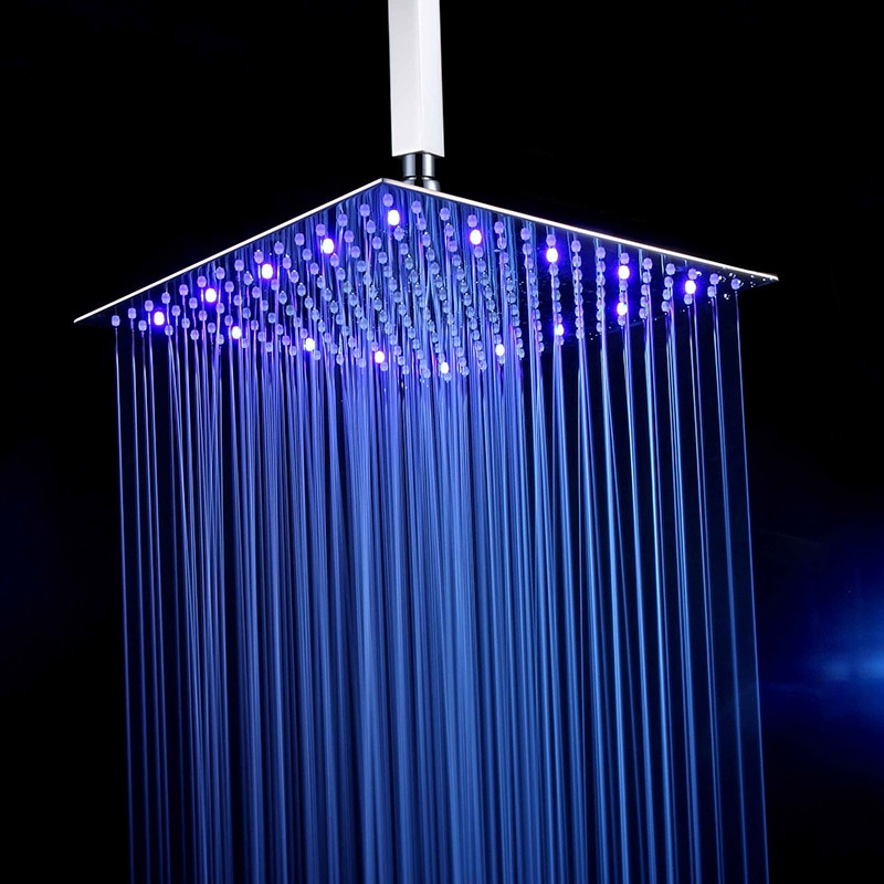 Stainless Steel LED Rainfall Ceiling Shower Head