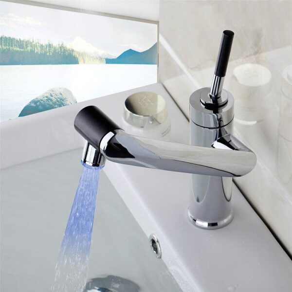 Temperature Sensor LED Bathroom Faucet