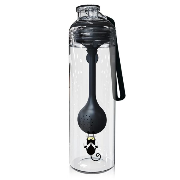 Cat Patterned Water Bottle with Fruit Infuser - Image 5