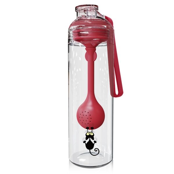 Cat Patterned Water Bottle with Fruit Infuser - Image 6