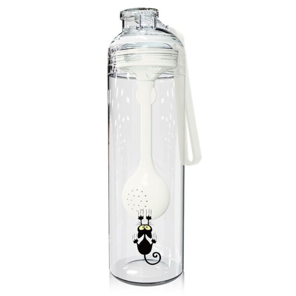 Cat Patterned Water Bottle with Fruit Infuser - Image 4