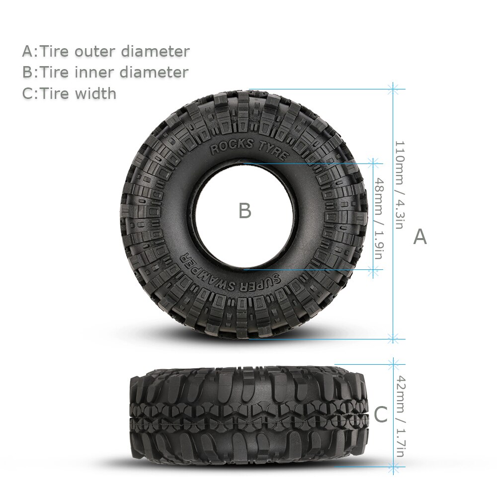 Mud Tires with Foam Filler Inside 4 pcs Set