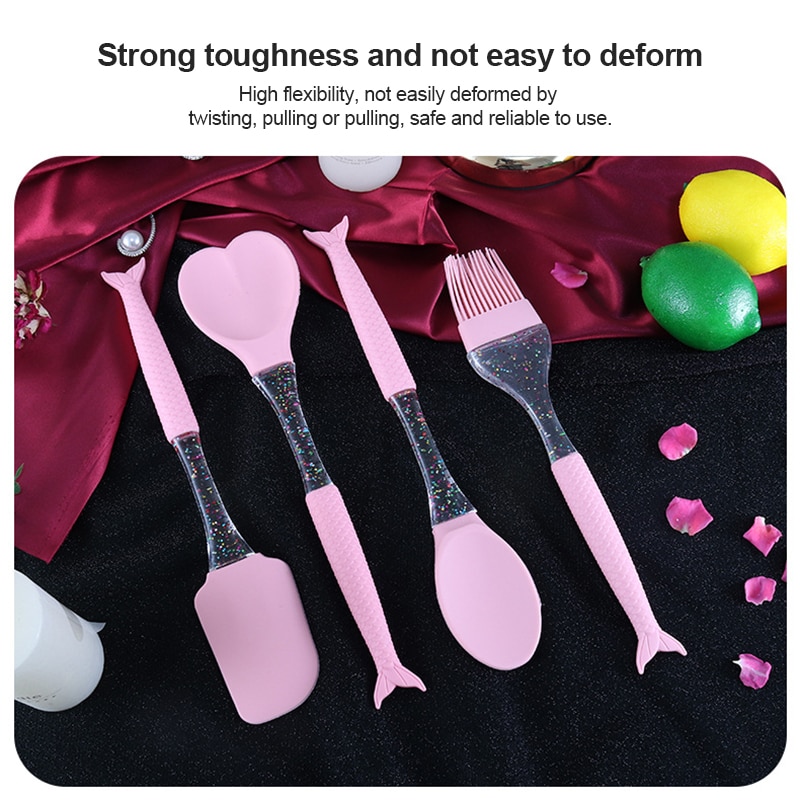 Mermaid Design Utensils 4 Pcs Set