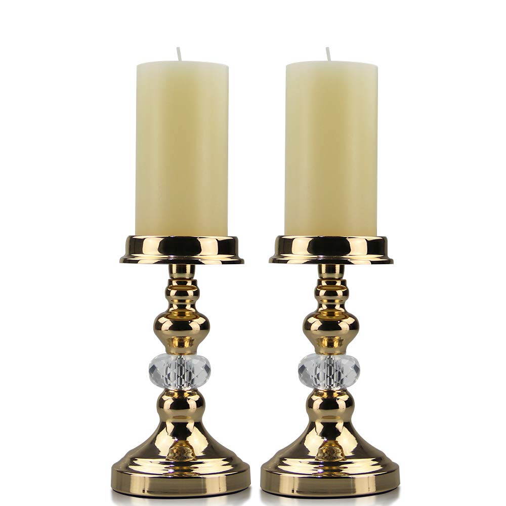 Crystal Patterned Pillar Candle Holder