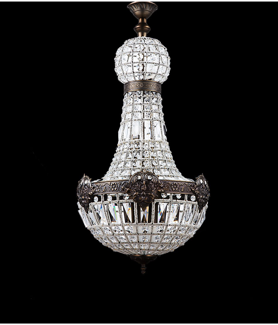 Vintage Crystal Chandelier with Incandescent Bulbs