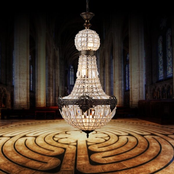 Vintage Crystal Chandelier with Incandescent Bulbs - Image 8