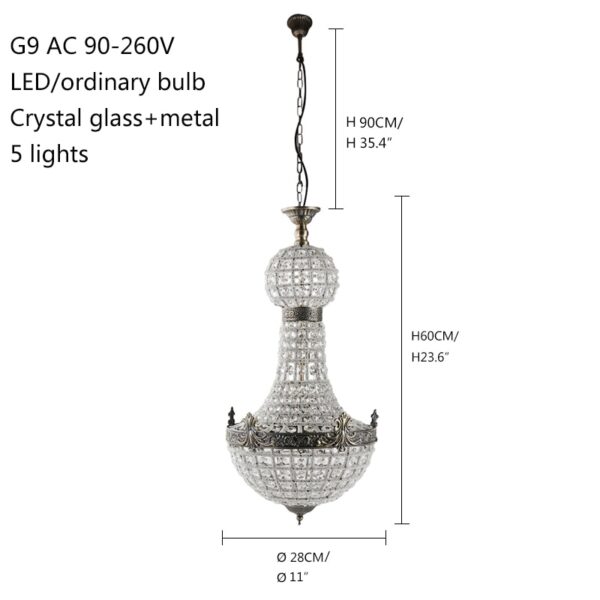 Vintage Crystal Chandelier with Incandescent Bulbs - Image 4