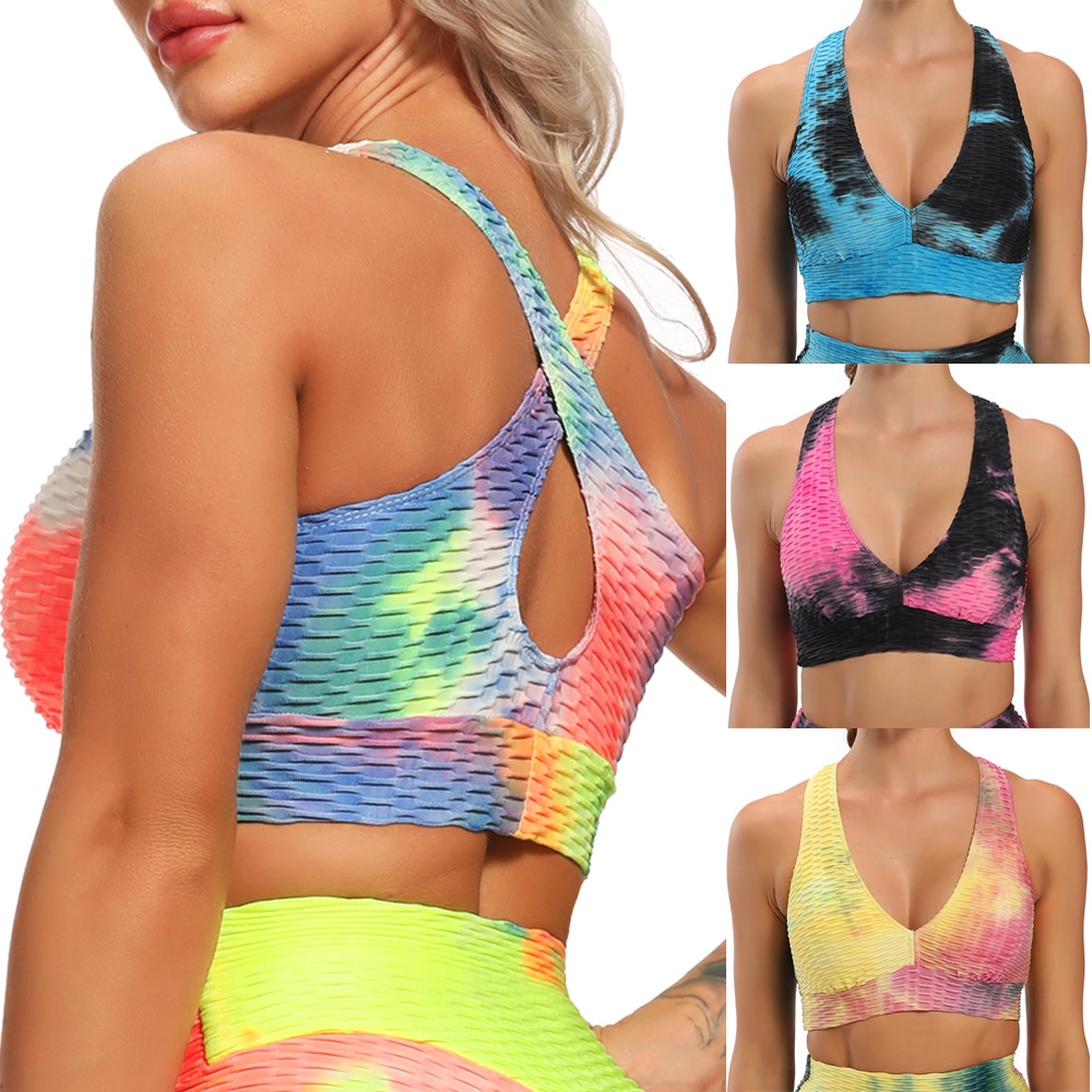 Women's Sports Bra in Tie Dye Print