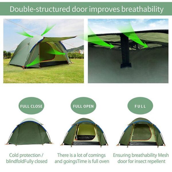 4 Person Army Green Tent - Image 5