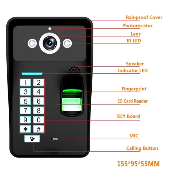 Video Doorbell Intercom System with Fingerprint Recognition - Image 6