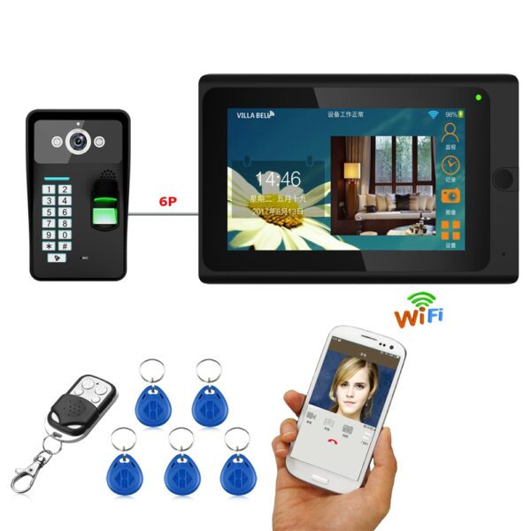 Video Doorbell Intercom System with Fingerprint Recognition