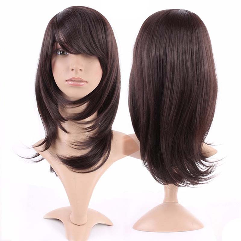 Geometric Style Dark Brown Synthetic Wig