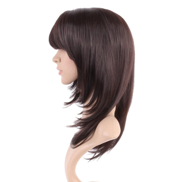 Geometric Style Dark Brown Synthetic Wig - Image 4