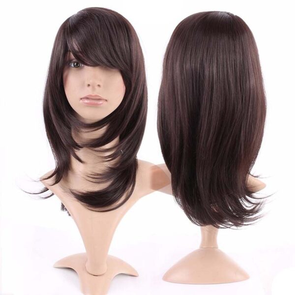 Geometric Style Dark Brown Synthetic Wig - Image 3