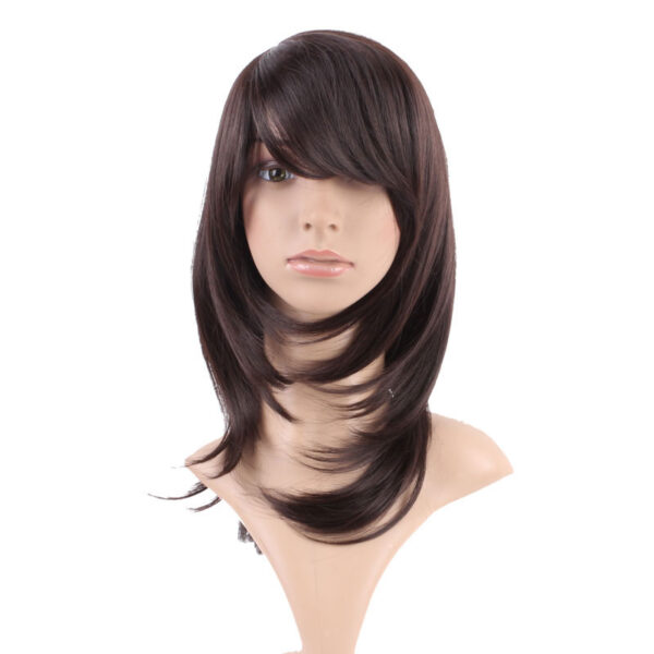 Geometric Style Dark Brown Synthetic Wig