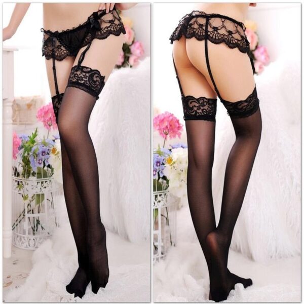 Sexy Black Lingerie Stockings for Women - Image 4