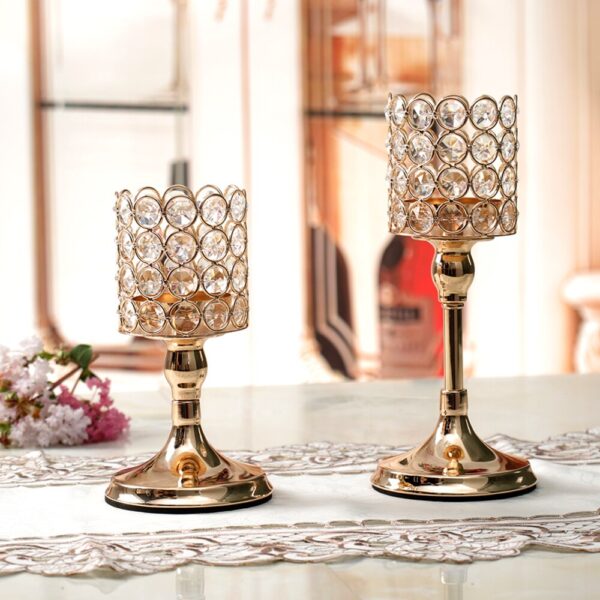 Set of Two Glass Pillar Holders for Candles - Image 7