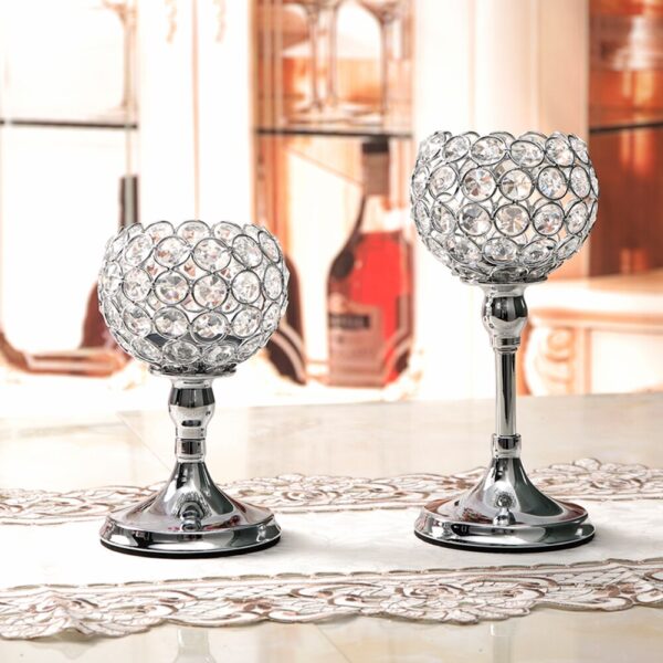 Set of Two Glass Pillar Holders for Candles - Image 4