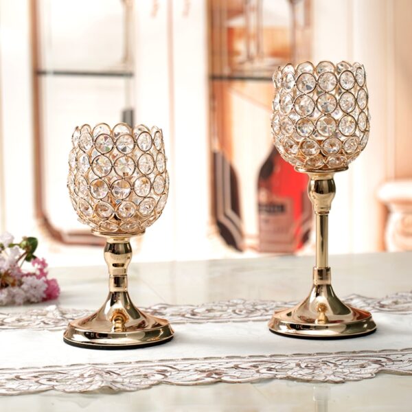 Set of Two Glass Pillar Holders for Candles - Image 5