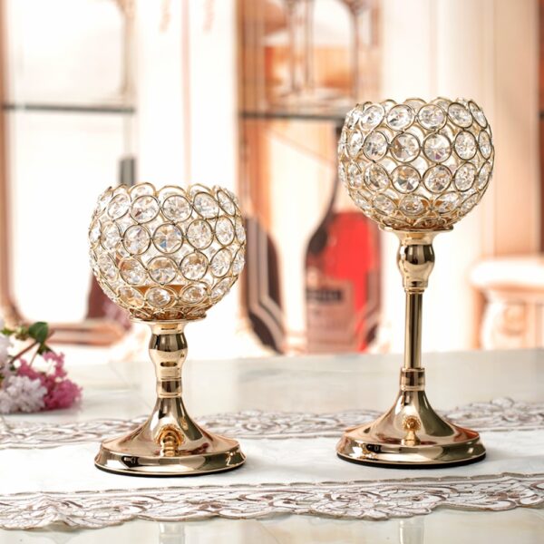 Set of Two Glass Pillar Holders for Candles - Image 3