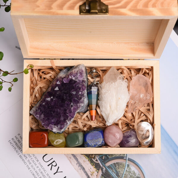 Natural Healing Stones with Wooden Box - Image 5