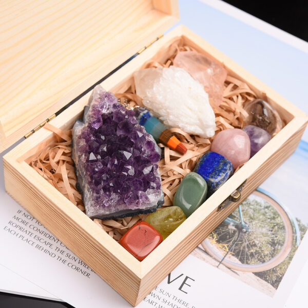 Natural Healing Stones with Wooden Box - Image 8