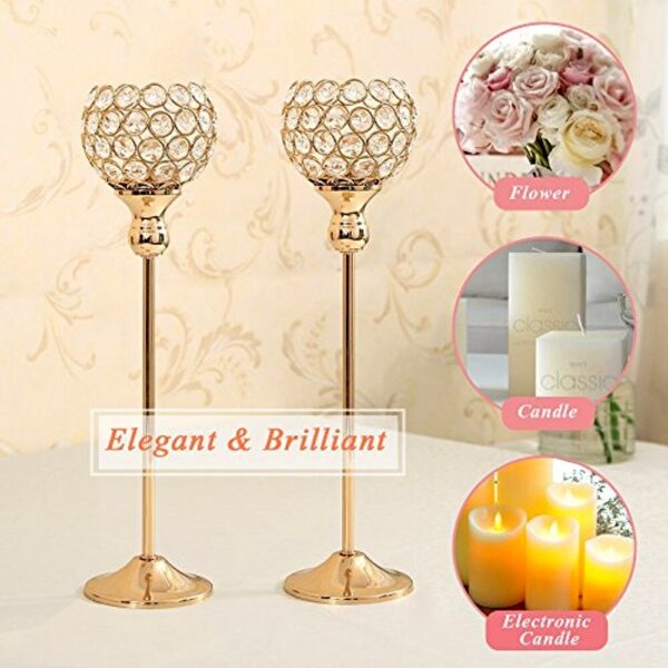 Luxury Crystal Candle Holder 2 Pcs Set - Image 6