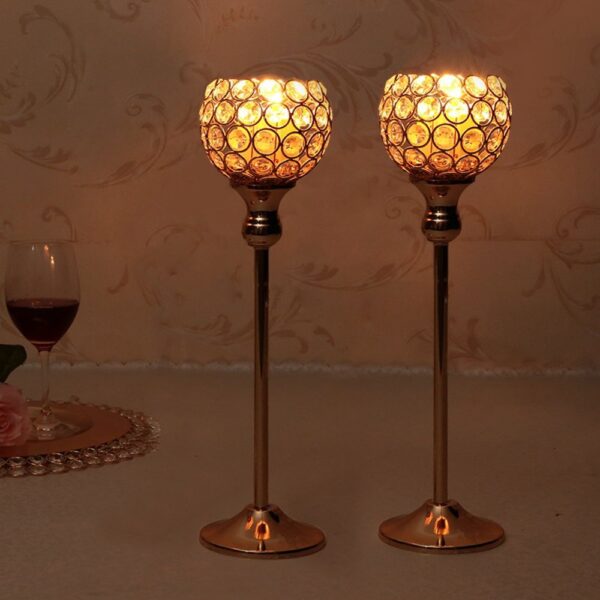 Luxury Crystal Candle Holder 2 Pcs Set - Image 4