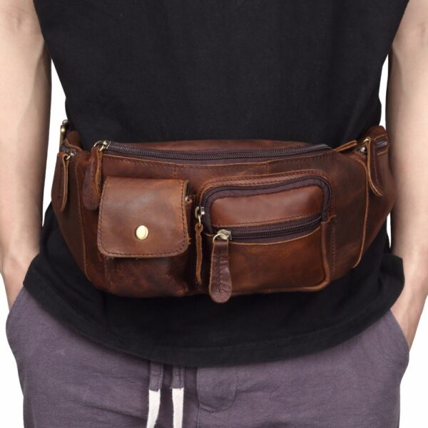 Men's Genuine Leather Waist Bag - Image 6