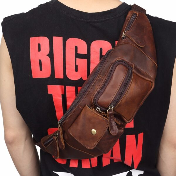 Men's Genuine Leather Waist Bag - Image 7