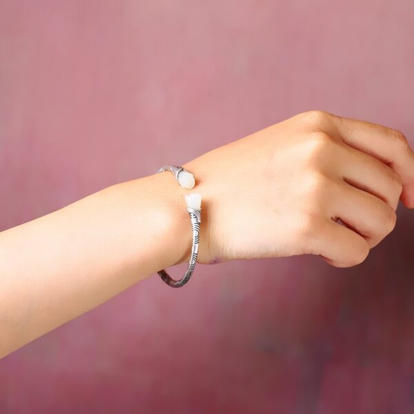 Women's Silver Jade Bracelet - Image 4