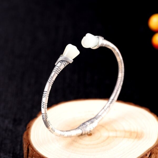 Women's Silver Jade Bracelet - Image 6