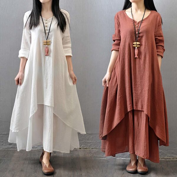 Women's Boho Linen Maxi Dress - Image 5