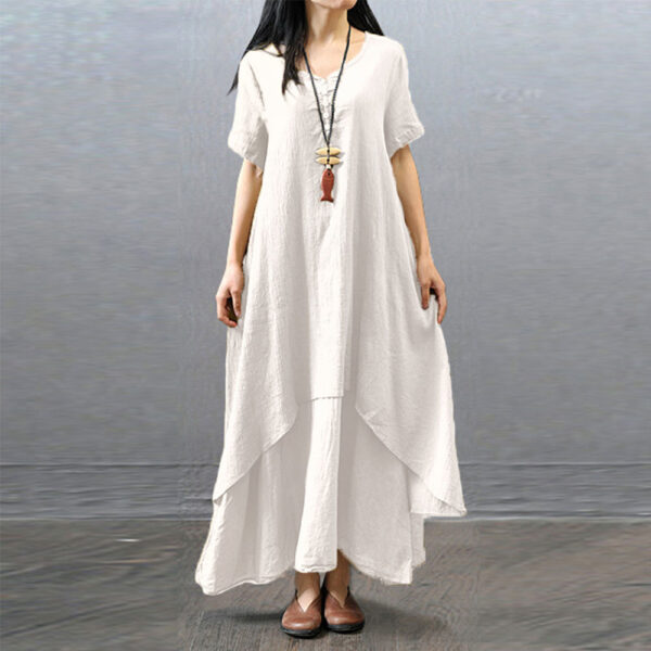 Women's Boho Linen Maxi Dress - Image 3