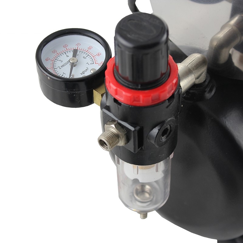 Compact Air Compressor with Dual Action Airbrush