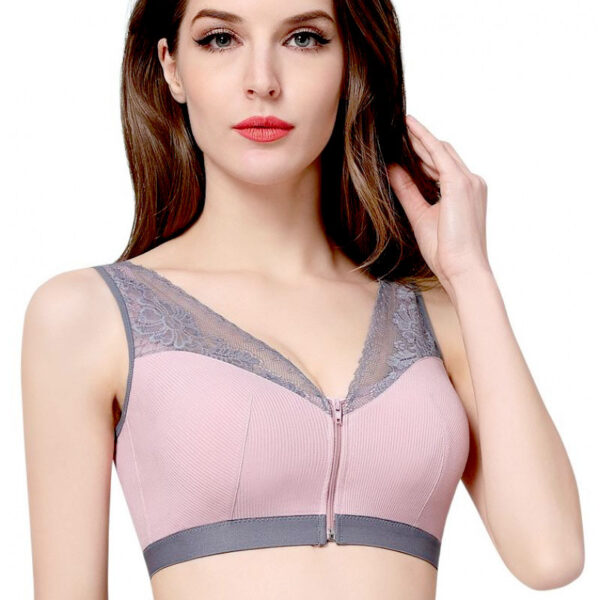 Front Zipper Cotton Bra for Women - Image 7