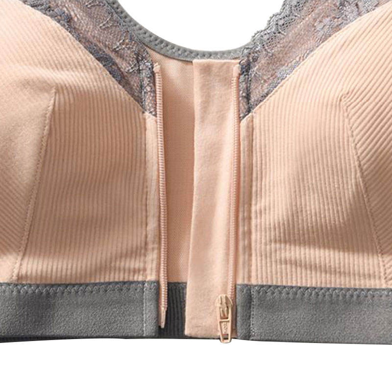 Front Zipper Cotton Bra for Women