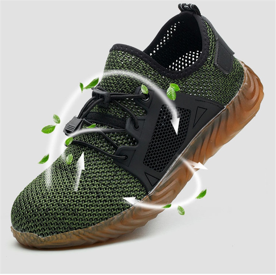 Breathable Mesh Steel Toe Sneakers