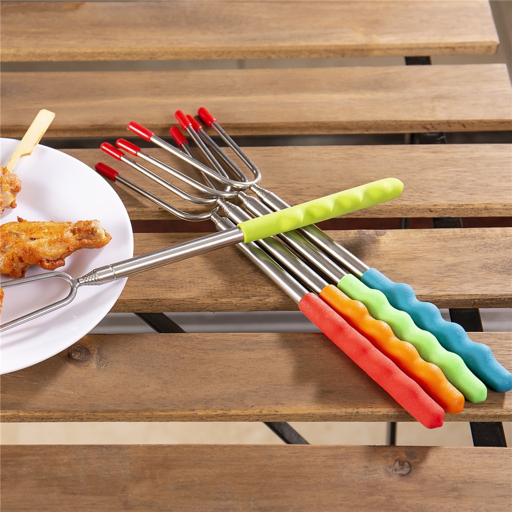 BBQ Roasting Sticks with Silicone Handle 5 pcs Set