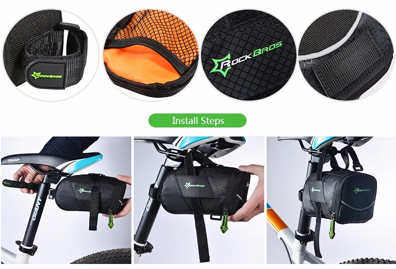 Waterproof Reflective Nylon Bicycle Saddle Bag