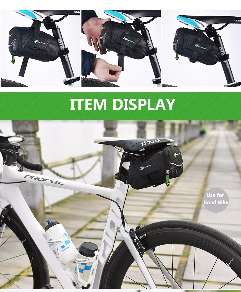 Waterproof Reflective Nylon Bicycle Saddle Bag