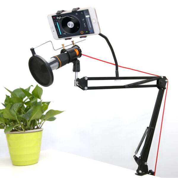 Adjustable Microphone Arm Stand, Pop Filter, Shock Mount and Phone Holder - Image 6