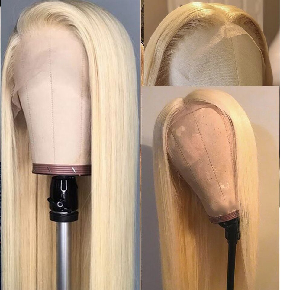 Lace Front Blonde Straight Human Hair Wig