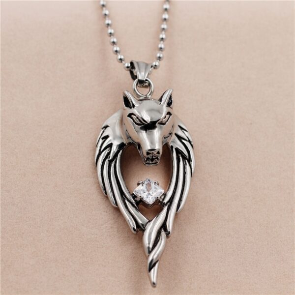 Men's Wolf Pendant Necklace - Image 6