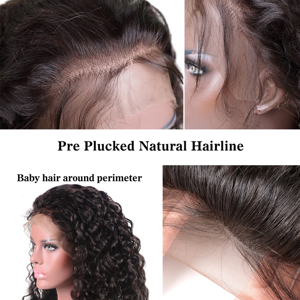 Lace Front Pre Plucked Human Hair Deep Wave Wig